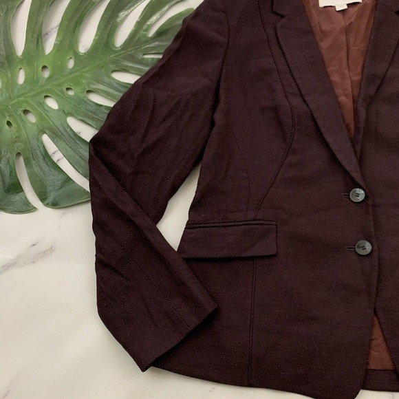 Hugo Boss Womens Blazer Jacket Size 10 Dark Purple Wool Blend One Button - Picture 4 of 12